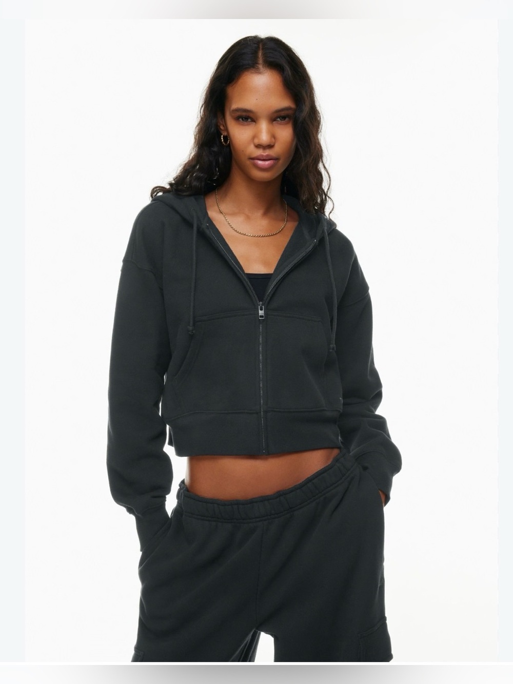 Cozy Sweatfleece Boyfriend Boxy Zip Hoodie with pants